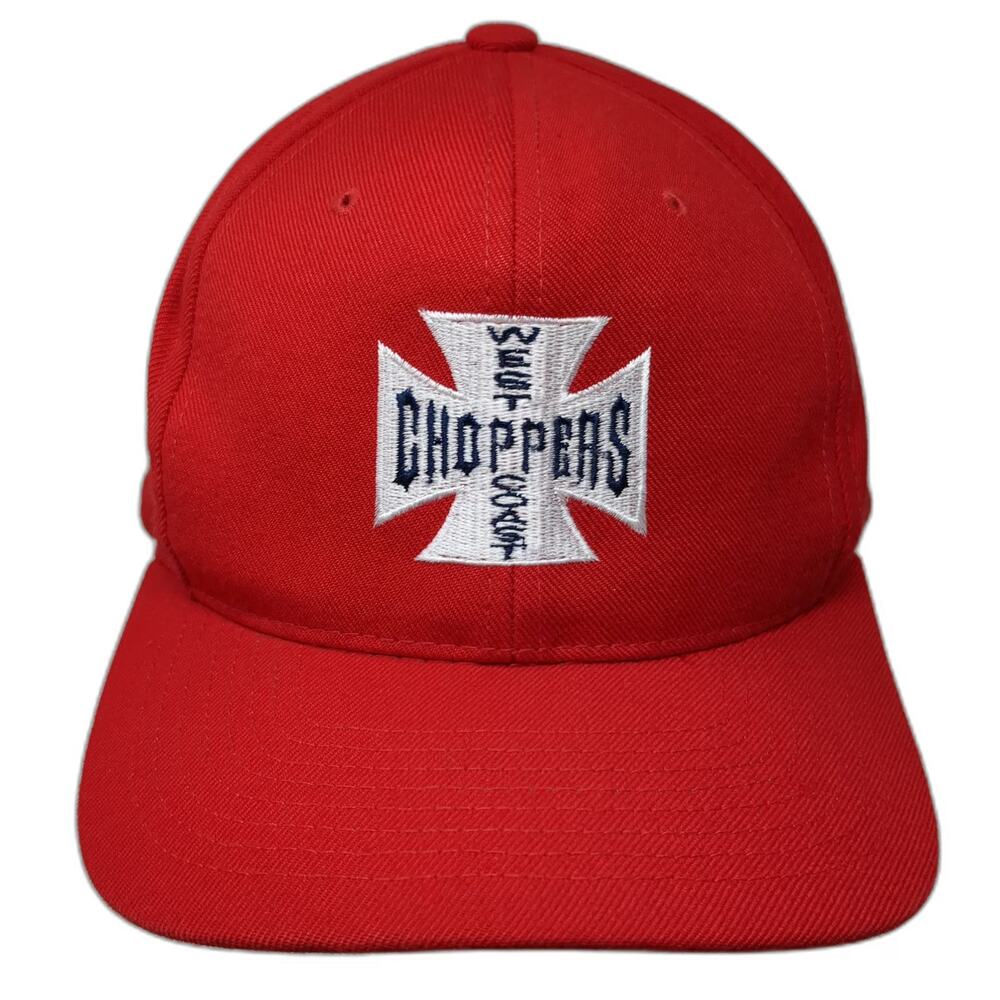 Yupoong Snapback Red Hat One Size West Coast Choppers Jesse James Iron Cross
